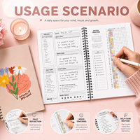 Diario Personalizado de Salud Mental, Sé Amable con Tu Mente, Cuaderno Guiado para el Autocuidado, Planificador Diario de Gratitud en Espiral, Regalo para Oficina o Escuela