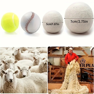 Lingettes en laine réutilisables faites à la main, écologiques, pour adoucissant textile, alternative au conditionneur, réducteur de plis pour machine à laver, nettoyage - Product Image 6