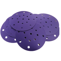 Disque abrasif 150 mm violet OEM, disque de ponçage 6 pouces 60 # ~800 #   Disque de papier abrasif en alumine céramique pour outils abrasifs