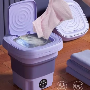 Gấp Xách Tay Máy Giặt 8L Công Suất Lớn Quần Áo Quay Máy Sấy Xô Du Lịch Đồ Lót Vớ Siêu Âm Mini Máy Giặt - Product Image 2