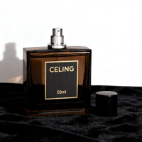 Flacon de parfum en verre transparent givré carré de luxe personnalisé avec couvercle magnétique 30ml 50ml 100ml avec boîte d'emballage