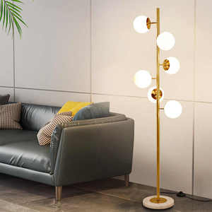 Lampadaire moderne design danois lampe verticale nordique de salon boule de verre or chambre bureau avec fonction de charge lampadaire - Product Image 4