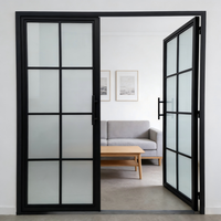Portes Crittall en acier forgé français, grille de fenêtre en fer forgé, cloison en verre moderne insonorisée pour salon et chambre