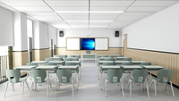 Ensemble de bureau et chaise pour lycée avec hauteur réglable, mobilier d'étude en métal confortable pour une utilisation en classe
