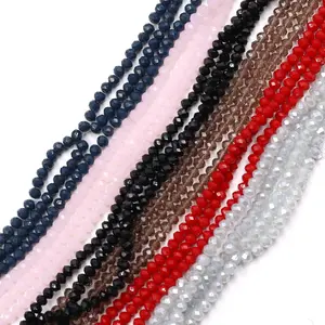 4mm crystal rondelle strand beads small size loose glass beads diy jewelry making