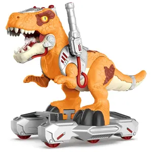 דינוזאור גלישה לרכב על צעצוע ערפל ריסוס טירנוזאורוס משלוח גלגל הליכה לרכב על דינו ילדים קטנוע עם מוסיקה סיפור פונקציה