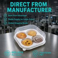 Boîtes d'emballage alimentaire jetables en PET transparent de qualité alimentaire, carrées, multi-compartiments, personnalisables avec impression, épaisseur 2 mm, DT-404, pour pain