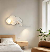 Applique murale à abat-jour sphérique en acrylique, lampe de lecture de chevet, double interrupteur, projecteur 3W pour projets hôteliers