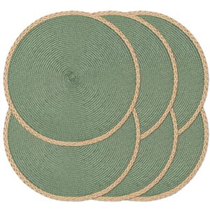 <b>Round</b> Braided PP Heat Resistant Non Slip Washable Dining Table Decor <b>Placemat</b> 38cm for Kitchen Home Indoor/Outdoor - Product Image 1