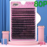 Bulu Mata Palsu Eropa Amerika 80P100P120P180P Full Strip Single Cluster Hot Melt Kapasitas Besar Tebal 225 Cluster