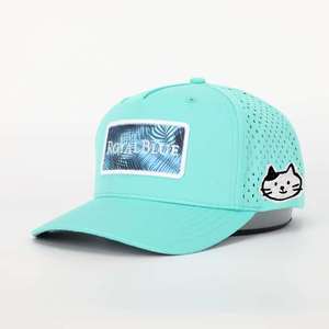 Wholesale Custom Logo 5 Panel High Quality Waterproof Polyester Laser Cut Hole Baseball Cap,Dry Perforated Sports <b>Dad</b> Hat - Product Image 2