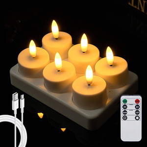 <span class=keywords><strong>Bougie</strong></span> rechargeable, lumières chauffe-plat avec interface de charge de type C, <span class=keywords><strong>bougie</strong></span> <span class=keywords><strong>LED</strong></span> sans flamme, lumière d'ambiance pour anniversaire, mariage - Product Image 1