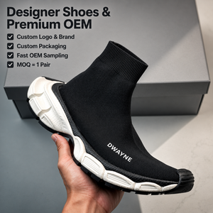 2026 Luxury Designer shoe for <b>Men</b> Women High Quality Knit <b>Sock</b> Sneakers All Black <b>White</b> Chunky Sole Streetwear Gorpcore New - Product Image 1
