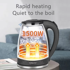 Hervidor Eléctrico Doble de Vidrio Borosilicato Moderno, 2 Litros, Portátil, 1500W, 220V, Apagado Automático, Protección Contra Ebullición en Seco - Product Image 6