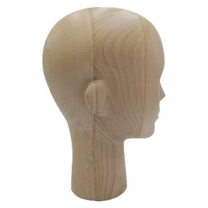 Présentoir de mannequin en bois naturel personnalisé pour perruques, chapeaux, écharpes, cheveux et lunettes de soleil - Product Image 2