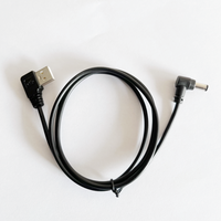 Cable de Alimentación USB a DC5.5*2.1 con Conector Recto en Ángulo de 90 Grados, Cable de Carga USB Tipo Figura 7 para Lámparas LED, Juguetes