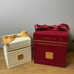 Boîte cadeau artisanale rouge champagne pour mariage, anniversaire, banquet, livraison directe d'usine, avec nœud. - Product Image 1