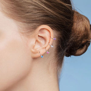 Wholesale 316L Stainless Steel Opal Nose Ring Ear Tragus Cartilage <strong>Ball</strong> Piercing <strong>Earlobe</strong> Piercing Lip Helix Women Body Jewelry - Product Image 2