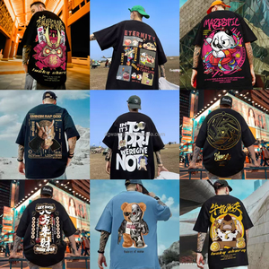 American Graffiti Spray Painted Shoulder Pad T-shirt para hombres, Summer Cool y High-end Men's Model Camisa de <span class=keywords><strong>manga</strong></span> <span class=keywords><strong>corta</strong></span> - Product Image 1
