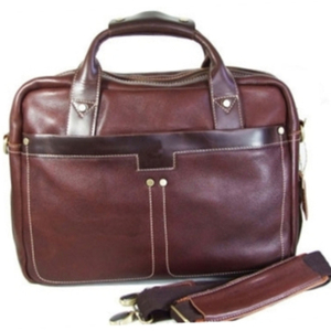 Porte-documents et sac de conférence en cuir véritable marron personnalisés de haute qualité Messenger pour ordinateur portable durable - Product Image 1