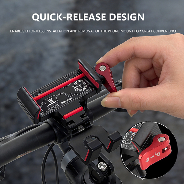 Easy Install&Quick Release Universal Aluminum Alloy Handlebar Phone Holder Bike Shockproof and Foldable Mobile Mount for Bicycle