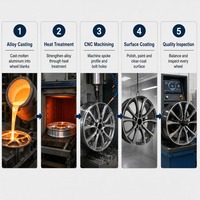 Jantes en alliage sur mesure, fabrication directe usine, cinq branches, bicolores, finition usinée gris anthracite, 18-22 pouces, forgées, ajustement universel, faible MOQ