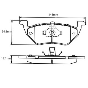 Pastiglie freno a disco Semi-metallizzato posteriore D1055 per auto Ford Escape Mazda Tribute Mercury - Product Image 6