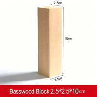 Blocs de bois de tilleul non finis pour sculpture, cubes de bois de tilleul de plusieurs tailles pour bricolage, sculpture d'animaux et artisanat