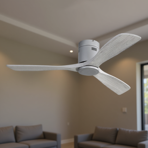 Ventilador de Techo de Madera de 52 Pulgadas con 3 Aspas, Montaje Empotrado, Control Remoto, Motor Reversible, Sin Luz, para el Hogar - Product Image 3