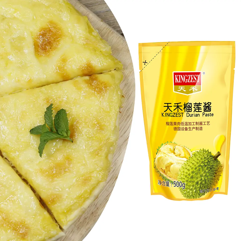 Durian melle isi kue panggang dengan saus durian untuk pizza makanan penutup salju Mee Niang shorjam dan durian puree