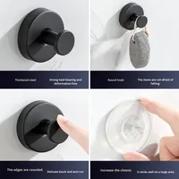 Crochets à ventouse nordiques en acier inoxydable, anti-rouille, sans trace, sans perçage, pour cuisine, salle de bain, douche – Aspiration sous vide parfaite