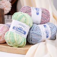 Factory-direct Wholesale Fancy Bleached Pattern Chenille Yarn 50g Per Ball; Chunky Hand-knitting Yarn Crochet DIY Craft Material