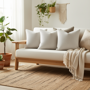 Paquete de 4 Fundas de Almohada Decorativas de Chenilla Neutral de 18x18 Pulgadas, Fundas de Cojín Decorativas Rústicas para el Hogar Moderno - Product Image 2