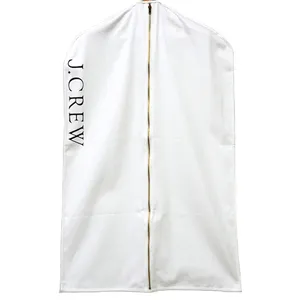 Custom Logo Cotton Garment Bag 100% Eco-friendly Odourless Mens Suit Cover