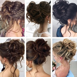 Messy Bun Extension de Cheveux Bande <span class=keywords><strong>Élastique</strong></span> Synthétique Bouclés Vague <span class=keywords><strong>Chignon</strong></span> Chouchous Donut Updo <span class=keywords><strong>Postiche</strong></span> pour les Femmes - Product Image 2