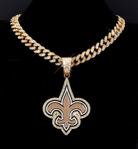 Collier pendentif en argent de haute qualité personnalisé Miamis Dolphinss, chaîne de pendentif cubain Hip Hop pour les fans de sport - Product Image 3
