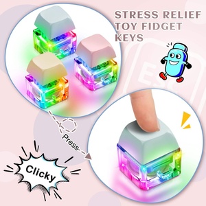Keyboard Fidget Keychain Keycaps Luminous Click Keychains Click Fidget Keychain Multiple Color Options Stim Toy Stress Relief - Product Image 2