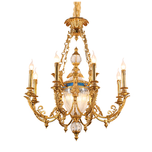 โคมระย้างานเลี้ยงทองแดงสีทองโคมระย้าห้องโถงแต่งงานตกแต่งโคมระย้าทองเหลืองฝรั่งเศสวินเทจ - Product Image 1