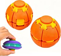 Balle Fidget Spinner Transformable en Plastique et Silicone Imprimée en 3D, Jouet Anti-Stress et Anti-Anxiété Silencieux et Cinétique à Presser et Rotatif