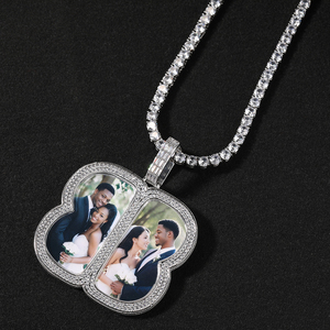 Hip-Hop fotoğraf kolye kolye pirinç rapçi takı özel 2 resimler zirkon taş yıldönümü toptan mevcut - Product Image 3