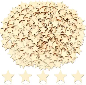 300 Pcs Corte A Laser Madeira Estrela Forma Pequenas Estrelas De Madeira Inacabadas fatia de madeira para Artesanato diy