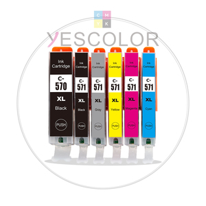 <span class=keywords><strong>Cartouche</strong></span> d'encre Yescolor Premium compatible PGI-570 CLI-571 570XL PGI-570 PGI570 571XL CLI-571 CLI571 pour <span class=keywords><strong>Canon</strong></span> <span class=keywords><strong>PIXMA</strong></span> <span class=keywords><strong>MG5750</strong></span> 5751 - Product Image 1