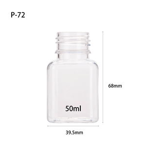 Botella <span class=keywords><strong>de</strong></span> plástico PET <span class=keywords><strong>de</strong></span> grado alimenticio personalizada <span class=keywords><strong>de</strong></span> 50ml con tapa botella <span class=keywords><strong>de</strong></span> pequeña capacidad cuadrada transparente desechable al por mayor - Product Image 6