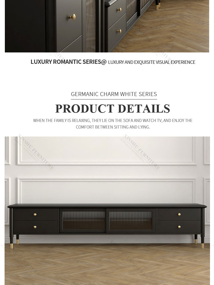 2021 New Light Luxury Style Modern Simple Living Room Floor Cabinet Nordic Floor Black Changhong Glass TV Cabinet
