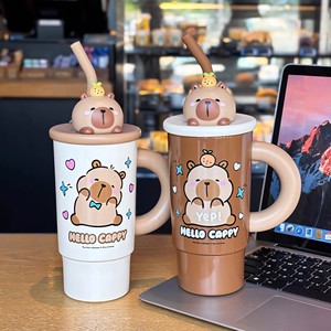 Hello Cappy <b>Insulated</b> <b>Mug</b> 575Ml With Straw And Lid For Office Use - Product Image 5