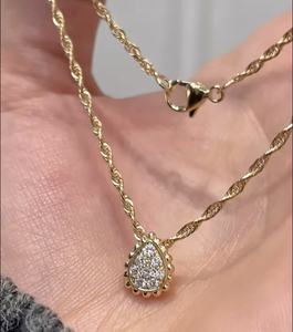 Collier personnalisé en or massif 9k 10k 14k 18k PT Or rose Jaune Blanc avec diamants de laboratoire/pierres précieuses – Fabrication d'usine - Product Image 4