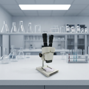 Microscope stéréoscopique avec source de lumière LED, mise au point manuelle, distance de mise au point de 25 mm, réglage dioptrique 5d - Product Image 1