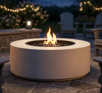 Estufa/Mesa de exterior de acero al carbono de alta gama, personalizada, para jardín, con quemador de leña/gas/álcohol/atomización, independiente, con vidrio.