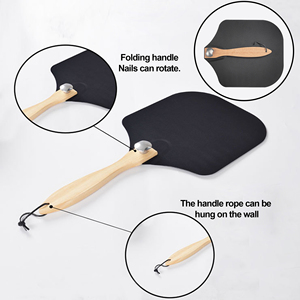 12 "legno pieghevole manico nero antiaderente rivestimento in alluminio <span class=keywords><strong>Pizza</strong></span> Peel Rocker per Server Set accessori per forno per <span class=keywords><strong>Pizza</strong></span> Kit utensile - Product Image 3