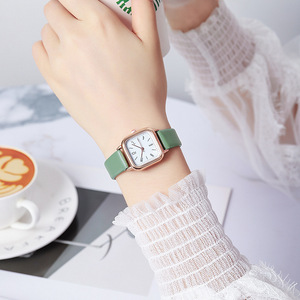 Montre-bracelet à quartz de luxe pour femme, style rétro simple, petit cadran carré, bracelet en <span class=keywords><strong>cuir</strong></span>, vente en gros, Reloj Mujer - Product Image 3